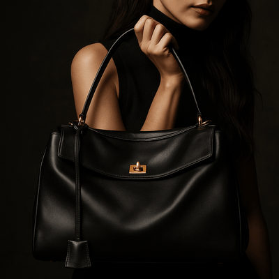 Borsa Moira – Pelle liscia & chiusura a rotazione - Shopella