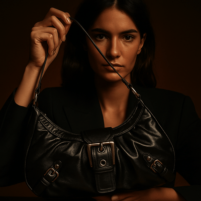 Borsa Nova – Mini hobo pelle vegana lucida & fibbia - Shopella