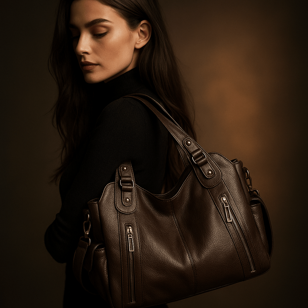 Borsa Iséa – Shopper strutturato vegano, multi-tasche e linee pulite - Shopella