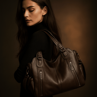 Borsa Iséa – Shopper strutturato vegano, multi-tasche e linee pulite - Shopella