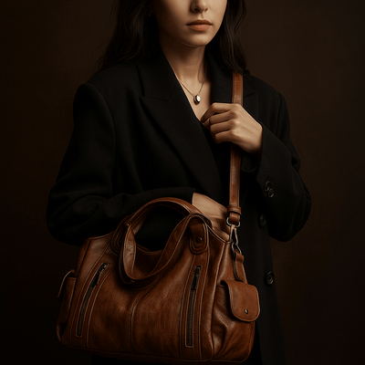 Borsa Iséa – Shopper strutturato vegano, multi-tasche e linee pulite - Shopella