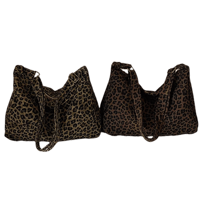 Borsa Lupa – Hobo leopardata in tela & tracolla regolabile - Shopella