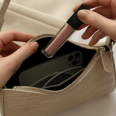 Borsa Cora – Mini baguette coccodrillo vegana con cerniera - Shopella