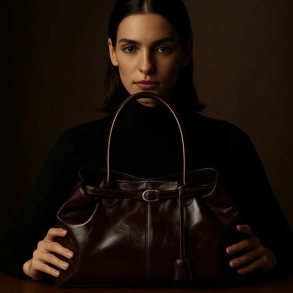 Borsa Vera – Pelle vegana verniciata & doppio manico - Shopella