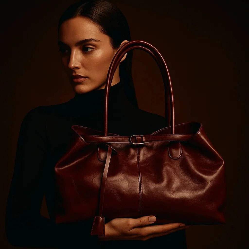 Borsa Vera – Pelle vegana verniciata & doppio manico - Shopella