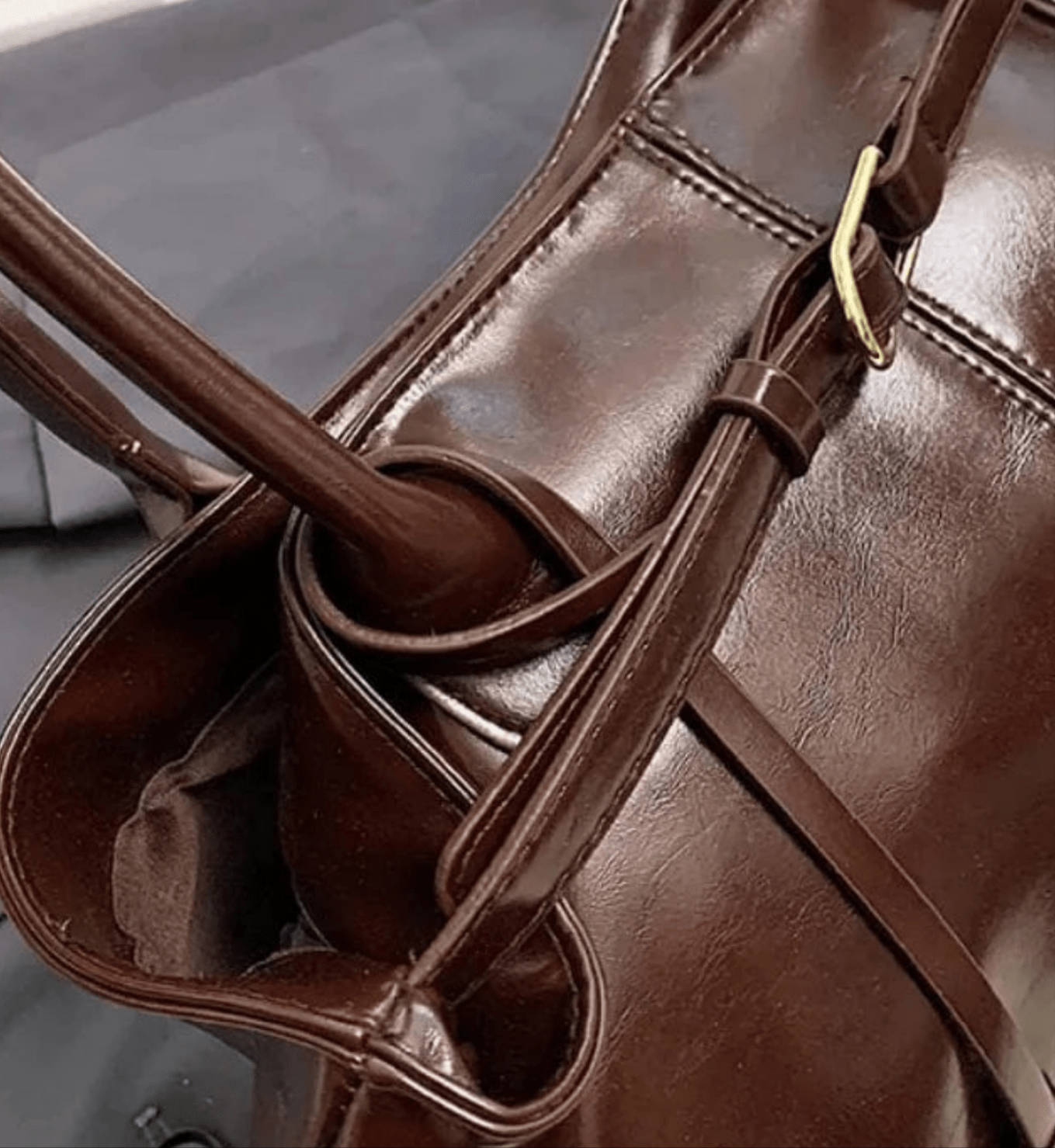 Borsa Vera – Pelle vegana verniciata & doppio manico - Shopella