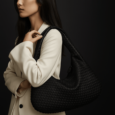 Borsa Hobo Treccia – Pelle vegana intrecciata & manico a spalla - Shopella
