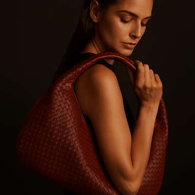 Borsa Hobo Treccia – Pelle vegana intrecciata & manico a spalla - Shopella