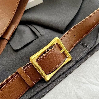 Borsa Alba – Hobo minimal in pelle vegana & fibbia dorata - Shopella