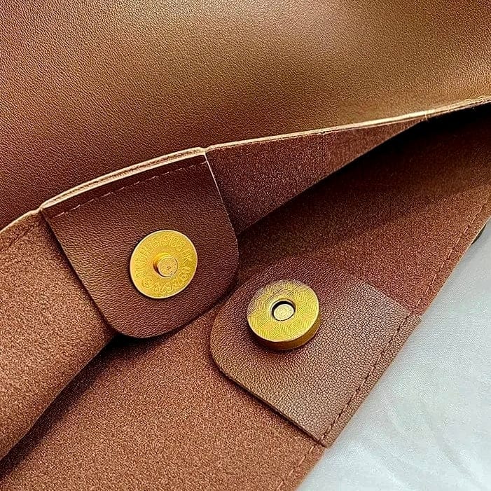 Borsa Alba – Hobo minimal in pelle vegana & fibbia dorata - Shopella