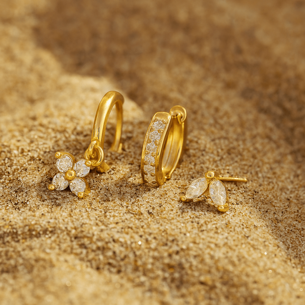 Orecchini Fiori – Argento 925 Placcato oro - Shopella