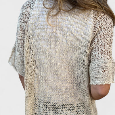 Varrea - Maglia a tinta unita da donna con un bottone